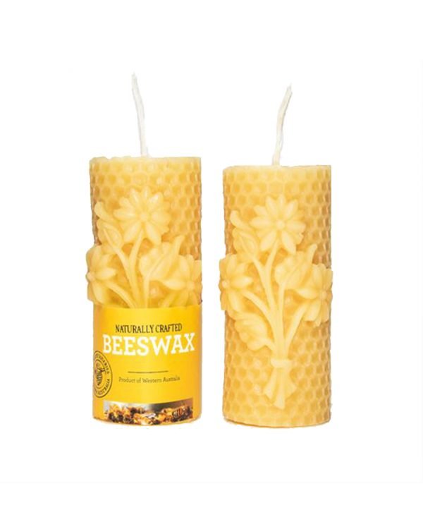 PURE BEESWAX SMALL ROUND FLOWERS 2 PACK