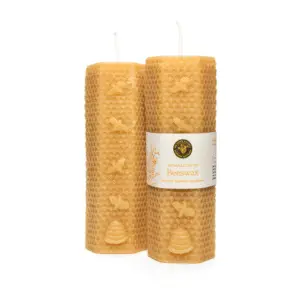 Pure Beeswax Candles Big Hexagonal (2 Pack)