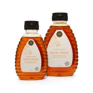 Certified Organic Raw Jarrah Honey Squeezy Bottle T/A35+